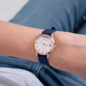 Zegarki damskie - Guess Mini Aura zegarek damski na pasku z datownikiem GW0356L1 - miniaturka - grafika 1