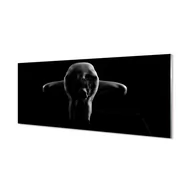 Dekoracje domu - Panel szklany dekor Kobieta czarno białe 125x50 cm - miniaturka - grafika 1