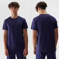 Koszulki męskie - Koszulka Męska 4F T-shirt Sportowy Granatowy Basic REGULAR Bawełna XXL - miniaturka - grafika 1