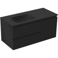 Szafki łazienkowe - Mexen Orio szafka łazienkowa 100 cm z umywalką Vela lewą, 2S, 1D, czarna mat - 91A13-10047-3-BBFFF71-W23L71 - miniaturka - grafika 1