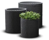 Donice - Keter Zestaw Cylinder Planters 3 szt 218809 - miniaturka - grafika 1
