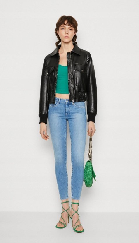 Pepe Jeans Spodnie Jeansowe Rurki Niebieskie Damskie 27/32 T4A