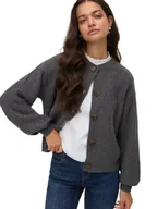 Swetry damskie - VERO MODA SZARY SWETER KARDIGAN Z GUZIKAMI I DŁUGIM RĘKAWEM M 6BA - miniaturka - grafika 1