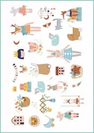 Prace ręczne dla dzieci - Tatuaże tymczasowe zwierzątka w stylu vintage, arkusz A4 - miniaturka - grafika 1