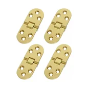 Zawiasy, okucia i inne akcesoria - Zestaw 4 zawiasów 90 stopni, zawias do drzwi szafek, płaski zawias do szafek ze śrubami, kolor złoty - miniaturka - grafika 1