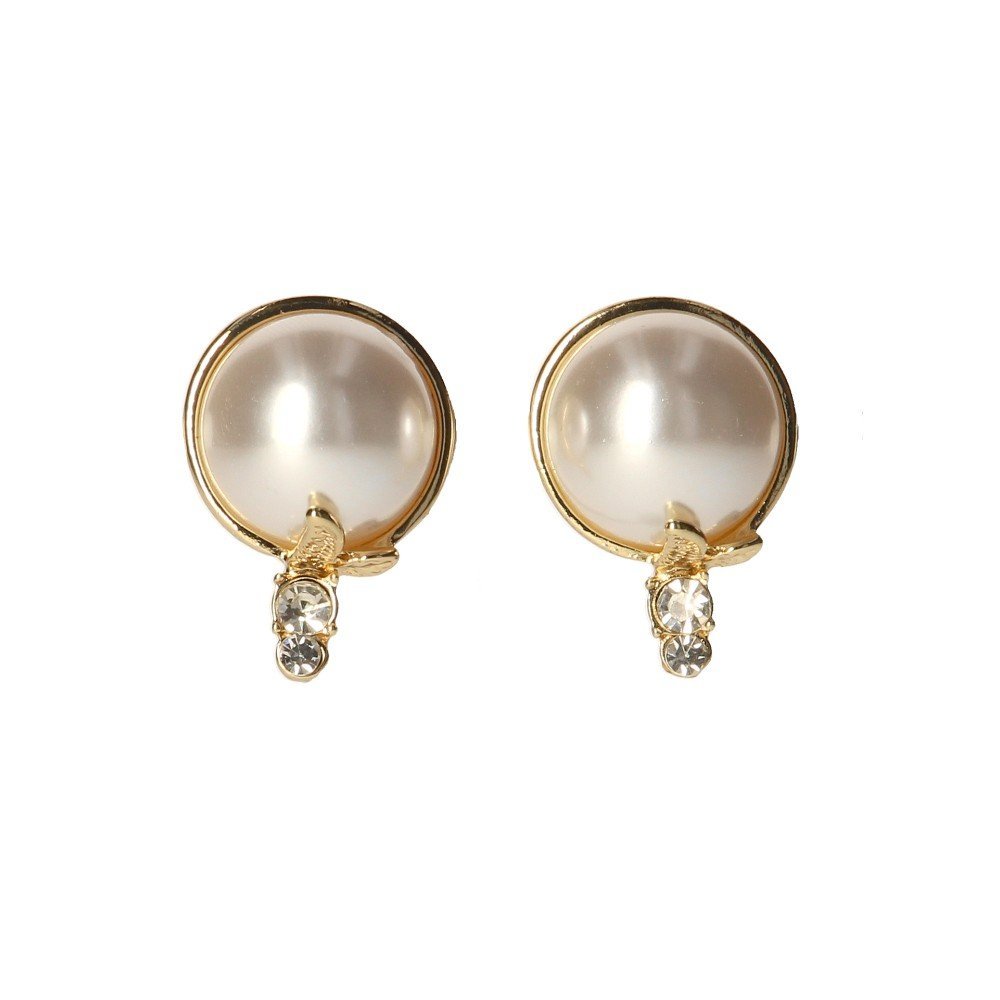 Klipsy do uszu złote z perełką