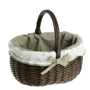 Wiklinowy Kosz na Zakupy z Obszyciem 42x34 H23/36 cm-uniwersalny - Torby i wózki na zakupy Wiklinowy Kosz na Zakupy z Obszyciem 42x34 H23/36 cm-uniwersalny - Torby i wózki na zakupy - miniaturka - grafika 1