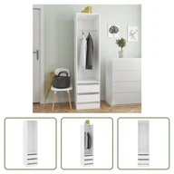 Szafy - The Living Store Szafa z szufladami Biała 50x50x200 cm Materiał drewnopochodny - miniaturka - grafika 1