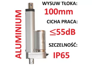 SIŁOWNIK ELEKTRYCZNY 24V SILNIK LINIOWY 100mm 600N - Napędy i siłowniki do bram - miniaturka - grafika 1