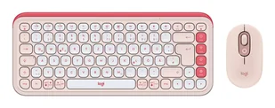 Logitech 920-013108 klawiatura Dołączona myszka Uniwersalne Bluetooth QWERTZ Niemiecki Różowy, Biały 920-013108 - Zestawy myszka + klawiatura - miniaturka - grafika 1