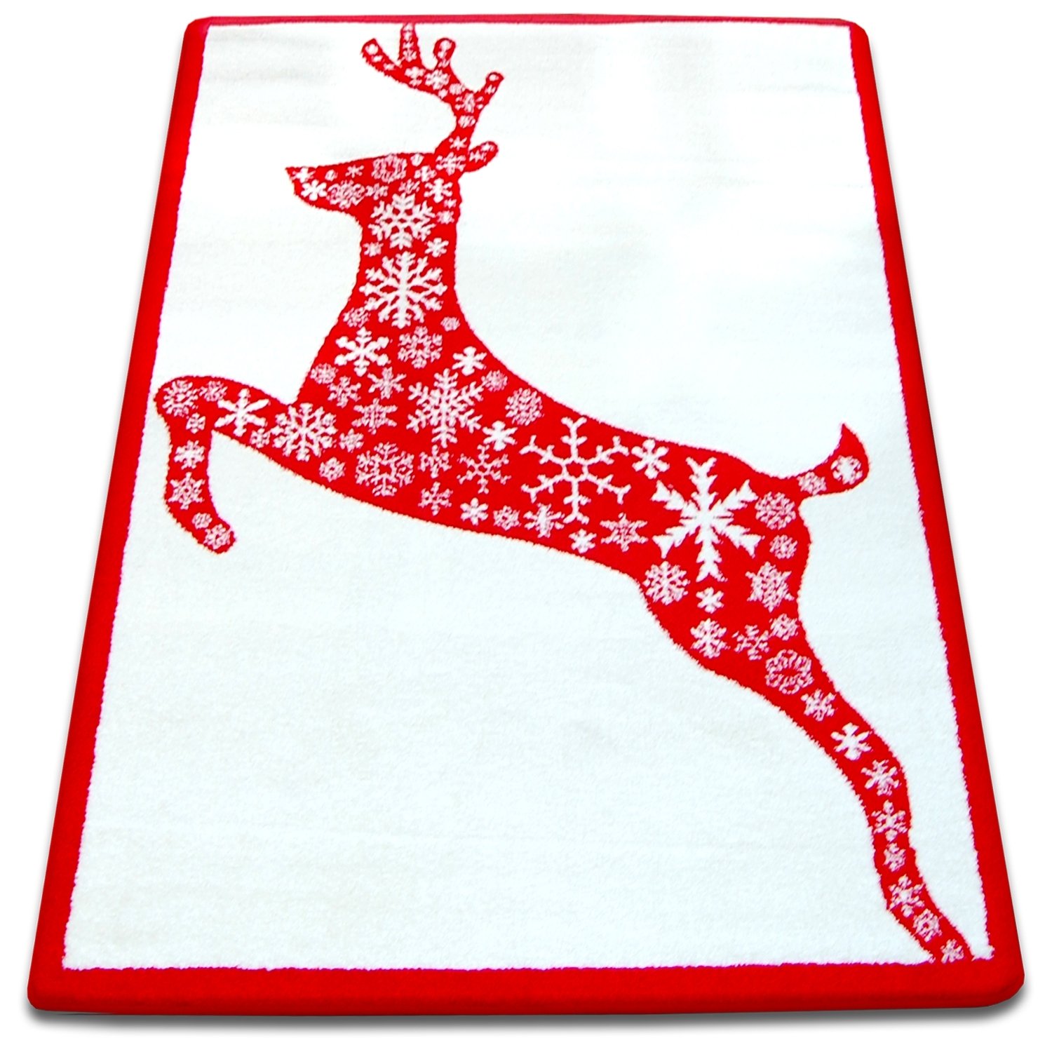 Dywan XMAS - F790 krem/czerwony biały 100x170 cm