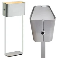 Lampy stojące - LAMPA PODŁOGOWA Z PÓŁKĄ WALENCJA SREBRNE ALUMINIUM SANNELI DESIGN - miniaturka - grafika 1