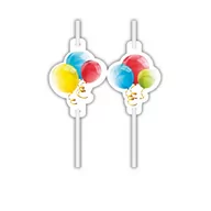 Słomki do napojów - SŁOMKI PAPIEROWE BŁYSZCZĄCE BALONY, 4 SZT. - miniaturka - grafika 1