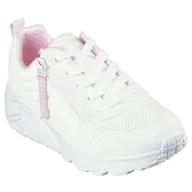 Buty dla dziewczynek - Buty Skechers Uno Lite - Easy Zip 310387L Wht białe - miniaturka - grafika 1