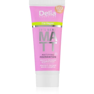 DELIA Real Matt 103 podkład warm beige 30ml - Podkłady do twarzy - miniaturka - grafika 1