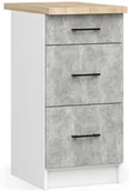 Szafki kuchenne - Szafka kuchenna dolna z szufladami w kolorze betonu - Poli 28X - miniaturka - grafika 1