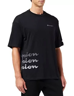 Koszulki męskie - Champion Męski T-shirt American Classics Multi-Logo, czarny, S - grafika 1
