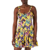 Sukienki - Sukienka damska Desigual Cristhi żółta w motylki -M - miniaturka - grafika 1