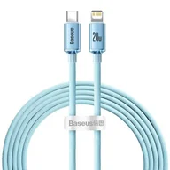 Kable USB - Baseus Crystal Shine Series kabel USB Typ C - Lightning szybkie ładowanie Power Delivery 20W 1,2m niebieski CAJY001303 - miniaturka - grafika 1