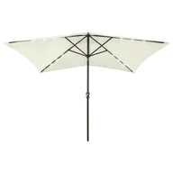 Parasole ogrodowe - Parasol ogrodowy z LED i stalowym słupkiem, piaskowy, 2x3 m - miniaturka - grafika 1