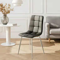 Krzesła - Krzesło Tapicerowane do Jadalni ENZO Czarne Ekoskóra Nowoczesne Loft - miniaturka - grafika 1