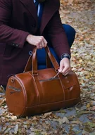 Torby męskie - Skórzana torba męska SOLIER SL19 Brandon vintage brąz - miniaturka - grafika 1