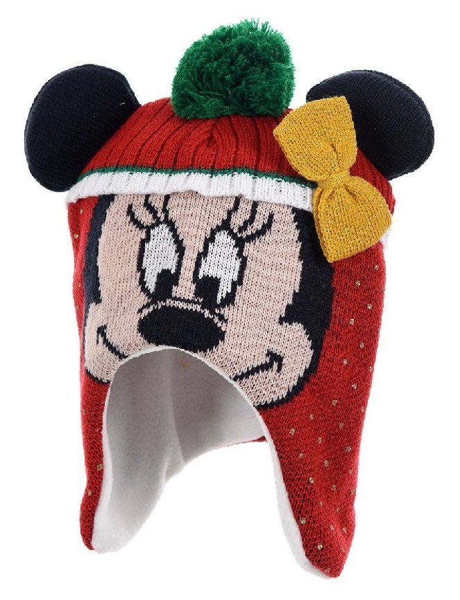 Czapka zimowa dla dziewczynki, niemowlę, Myszka Minnie, Disney, włókno akrylowe, poliester, rozmiar 48 cm