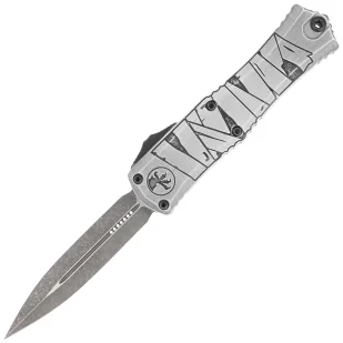 Nóż automatyczny OTF Microtech Hera II Mini D/E Signature Halloween Mummy Wrap Aluminium, Satin M390MK by Tony and Sean Marfione (1702M-1HWMYS) - Noże - miniaturka - grafika 1