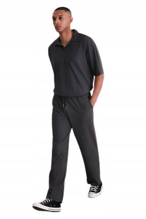 TRENDYOL CZARNE SPODNIE CASUAL PROSTE DŁUGIE Z PASKIEM S 5AA