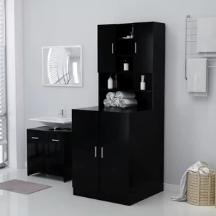 vidaXL Szafka na pralkę czarna 71x71,5x91,5 cm 808396 - Szafki łazienkowe - miniaturka - grafika 1