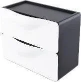 Przyborniki na biurko - Przybornik nabiurkowy 2 - komorowy czarny - miniaturka - grafika 1