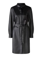 Sukienki - Oui Sukienka w kolorze czarnym ze skóry syntetycznej - miniaturka - grafika 1