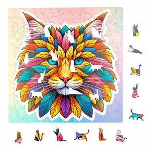 Puzzle Mruu&Pruu 25 x 25 cm KOTEK 150 elementów Układanka drewniana - Puzzle - miniaturka - grafika 1