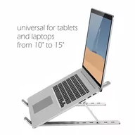 Akcesoria do monitorów - Podstawa pod notebook, z regulacją kąta, srebrny, aluminium, 10 Kg nośność, SWISSTEN - miniaturka - grafika 1