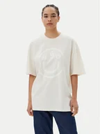 Koszulki i topy damskie - HUGO T-Shirt 50511471 Beżowy Oversize - miniaturka - grafika 1