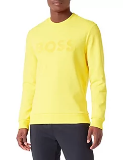 Bluzy męskie - BOSS bluza męska, jasny żółty, XXL - grafika 1