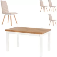 Stoły z krzesłami - Zestaw Stół Tiago + Krzesła K-282 Halmar 4, Beżowy, Dąb Lancelot - miniaturka - grafika 1