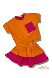 Zestaw Jill aperol+fuksja - Bluzki dla dziewczynek - miniaturka - grafika 1