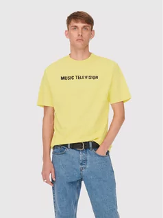 Koszulki męskie - Only & Sons T-Shirt MTV 22022779 Żółty Relaxed Fit - grafika 1