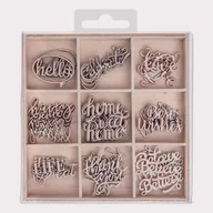 Dekoratorstwo - Kształty z drewna słowa, 45 szt. - miniaturka - grafika 1