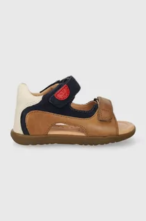 Buty dla chłopców - Geox sandały skórzane dziecięce SANDAL MACCHIA kolor brązowy - grafika 1