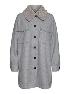 VERO MODA Damski płaszcz Vmollie Coat Boos, jasnoszary melanżowy, S - Płaszcze damskie - miniaturka - grafika 1