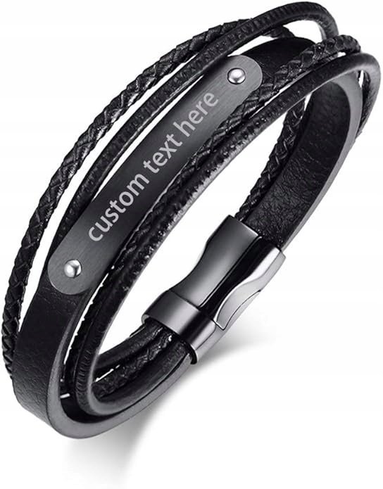 Bransoletka skórzana męska pleciona z rzemieni elegancka