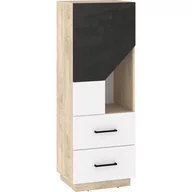 Regały - Regał Niski 50 2D2S PAX-12 Pax MebloCross Dąb Endgrain / Biały / Błękit - miniaturka - grafika 1