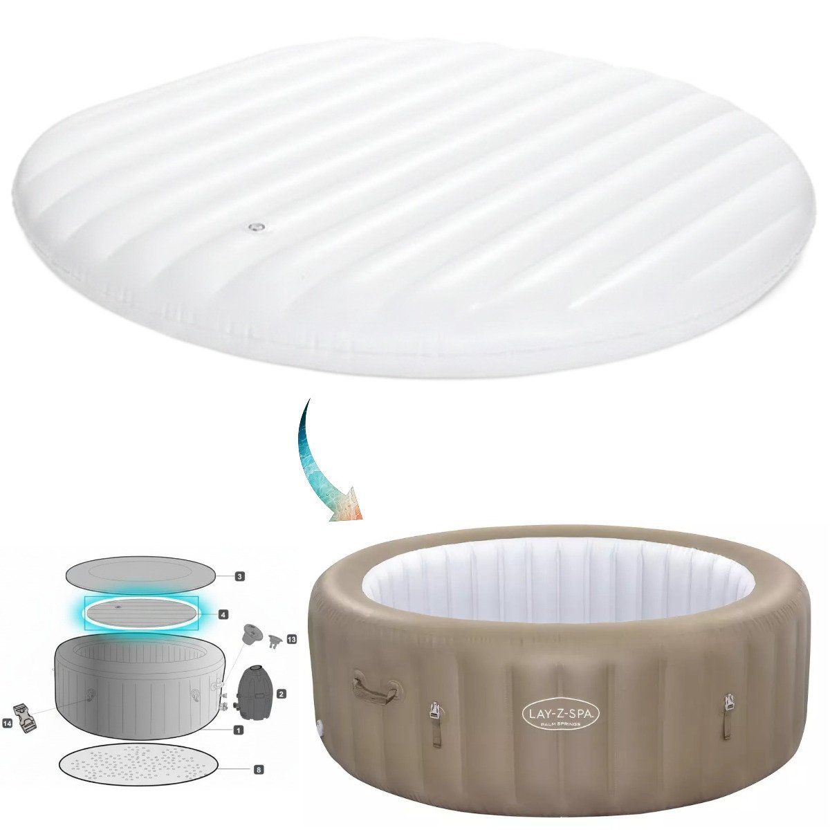 Pokrywa termoizolacyjna dmuchana poduszka do jacuzi Lay-Z-Spa 60017 60231