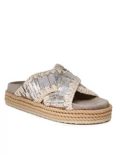 Klapki i japonki damskie - Mou Klapki Rope Bio Sandal #4 SW451001C Srebrny - grafika 1