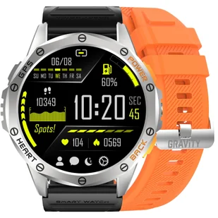Gravity GT24-4 Pomarańczowy, Czarny - Smartwatch - miniaturka - grafika 1