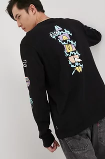 Koszulki męskie - Billabong longsleeve bawełniany x BOKU kolor czarny z nadrukiem - grafika 1