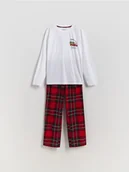 Skarpetki dla dzieci - Reserved - Świąteczna piżama - biały - miniaturka - grafika 1