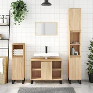 Meble łazienkowe - vidaXL 3-cz. zestaw mebli łazienkowych, kolor dąb sonoma - miniaturka - grafika 1